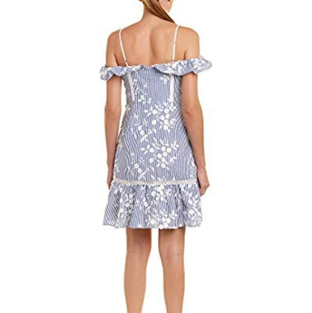 Sam Edelman embroidery denim stripe dress sz 12 NWT *D7 - Picture 7 of 8